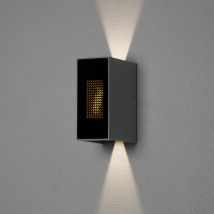 Konstsmide Cremona Applique D'Extérieur Moderne Up Down Gris Foncé Dig. Flamme, 2x 3w Led Incl. À Distance, Ip54