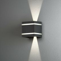 Konstsmide Lighting - Konstsmide Cremona Applique Murale Extérieure Moderne Up Down Réglable Gris Foncé 2x 3W led, IP54