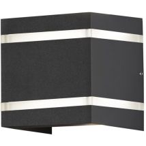 Konstsmide Cremona Applique Murale Extérieure Moderne Up Down Réglable Gris Foncé 2x 3w Led, Ip54