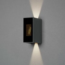 Konstsmide Cremona Lampada da parete moderna Up Down per esterno grigio scuro Dig. Fiamma, 2 led da 3 w incl. Remoto, IP54