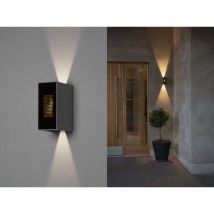 Led Außenwandleuchte cremona in Anthrazit mit einstellbarer led Flamme Höhe 17cm