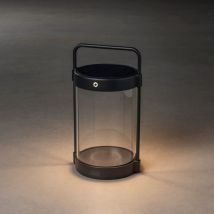 Konstsmide Lighting - Konstsmide Crotone Lanterne portative solaire à effet extérieur Crotone, usb 2700K, 3000K On, Off, Dusk, Dawn Black, IP54