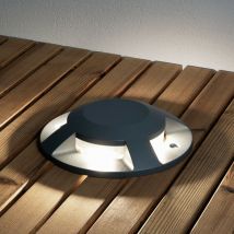 Ground spot Faretto da incasso a terra per esterni ad effetto Deck Light a montaggio superficiale grigio scuro 12W led 4 vie, IP65 - Konstsmide