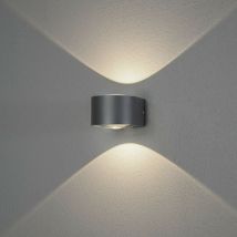 Konstsmide Gela Aplique Exterior Modern Up Down Gris Oscuro 2x LED 6W, IP54