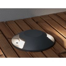 Led Bodenaufbaustrahler 2flammig Aufbauspot aussen anthrazit alu Ø20cm IP65
