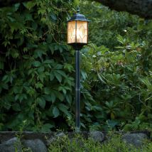 Milano Poste de bolardo simple moderno para exteriores negro, plateado, IP43 - Konstsmide