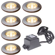 Konstsmide Lighting - Konstsmide Mini led Ground spot Mini led extérieur système 12V encastrable au sol en acier inoxydable Ip44 ensemble de 6, IP44