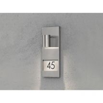 Große Hausnummernleuchte modena, Außenwandleuchte Downlight, Edelstahl