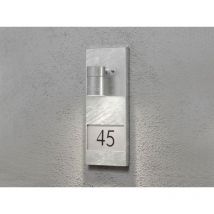 Große Hausnummernleuchte modena, Außenwandleuchte Downlight, Silber