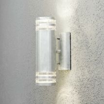 Modena Applique da esterno moderna Up Down Twin Ring in Acciaio Zincato, Trasparente, IP44 - Konstsmide