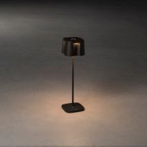 Konstsmide Nice Belle Lampe De Table Effet Extérieur Usb 2700k, 3000k Dimmable Carré Noir, Ip54