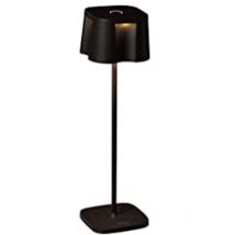 Konstsmide Nice Nice Lampada da Tavolo Effetto Esterno usb 2700K, 3000K Dimmerabile Quadrata Nera, IP54