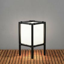 Palermo Outdoor Modern Lounge Black Lantern Tela blanca pequeña, IP44 - Konstsmide