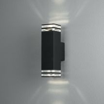 Konstsmide Lighting - Konstsmide Pollux Applique Murale Extérieure Moderne Up Down 4 Lignes Noir 2x GU10, IP44