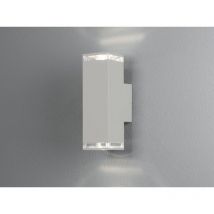 Alu Außenwandleuchte pollux Up and Down Weiß Effektstreifen IP44, Höhe 23,5cm