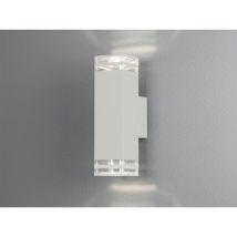 Alu Außenwandleuchte pollux Up and Down Weiß Effektstreifen IP44, Höhe27,5cm