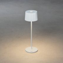 Konstsmide Positano Lampe De Table Effet Extérieur Usb 2700k, 3000k Dimmable Ronde Blanc, Ip54