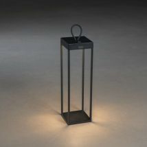 Konstsmide Ravello Lanterna Effetto Esterno USB Nera Dimmerabile 50cm, IP54