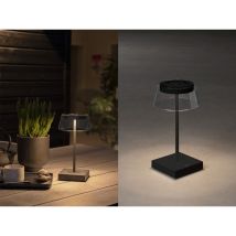 Konstsmide Lighting - Wiederaufladbare Led Outdoor Akku Tischleuchte Scilla Dimmbar Schwarz, Höhe 27cm