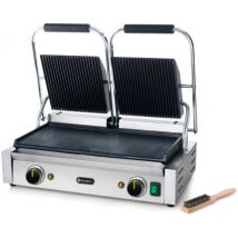 Kontaktgrill, geriffelte Oberseite, glatte Unterseite, 3600 w Hendi 263808