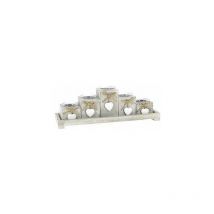 Kontarboor - Bougeoir en bois gris clair, Photophore, Porte bougie, Chandelier