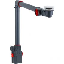 Kontrollierbarer, platzsparender Siphon mit mattweißem Click-Clack-Ablauf CGS Isy Siphon AL830F.33 weiß matt