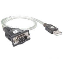 Techly - idata USB-SER-2T cable de serie Transparente 0,45 m usb tipo a DB-9