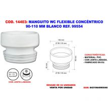 Crearplast - Konzentrischer flexibler Toilettenschlauch 90–110 mm, Weiß, Ref. 99554