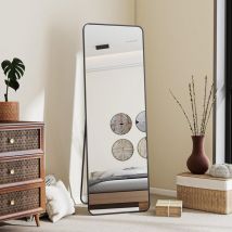 Koonmi - rechteckiger Standspiegel, abgerundete Ecken, 40 x 150 cm, mit Ständer und Haken zur Wandbefestigung, für Wohnzimmer, Badezimmer,