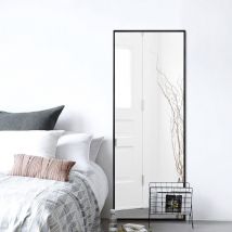 Koonmi - Rahmen Rechteck Standspiegel, 150 × 40 cm Ganzkörperspiegel frei stehend, Spiegel in voller Länge Aufhängen an der Wand horizontal oder