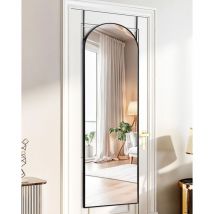 Türspiegel, 41x127 cm Wandspiegel, Ganzkörperspiegel, 2 höhenverstellbare Haken an der Tür, Hängespiegel mit Aluminiumrahmen, für Eingang und
