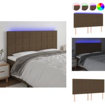 Vidaxl - led Kopfteil Dunkelbraun 180x5x118/128 cm Stoff - led Kopfteil - Bett-Kopfteil - Kopfteil Aus Stoff - Dunkelbraunes Kopfteil - Modernes