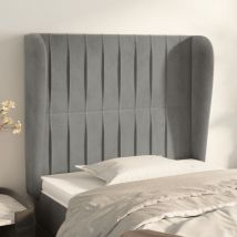 Kopfteil mit Ohren Hellgrau 103x23x118/128 cm Samt vidaXL