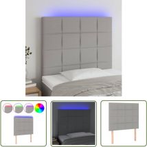 Jinlefu - The Living Store led Kopfteil Hellgrau 100x5x118/128 cm Stoff - led Kopfteil - Bett-Kopfteil - Kopfteil - Nachttischlampe - Beleuchtung
