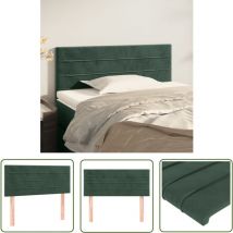 The Living Store Kopfteil Dunkelgrün 100x5x78/88 cm Samt - Bettkopfteil - Samtbett - Dunkelgrüner Kopfteil - Betthaupt - Lesekopfstütze