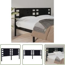 The Living Store Kopfteil Schwarz 166x4x100 cm Massivholz Kiefer - Holz Kopfteil - Massives Kiefernholz - Schwarzes Kopfteil - Bettsofa
