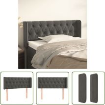 The Living Store Kopfteil mit Ohren Dunkelgrau 103x16x78/88 cm Samt - Bettkopfteil - Kopfteil - Samt - Dunkelgrau - Wohnaccessoires