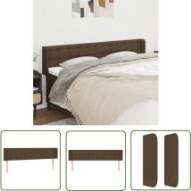 The Living Store Kopfteil mit Ohren Dunkelbraun 203x16x78/88 cm Stoff - Betthaupt - Kopfteil - Holzbettfundament - Massivholzkopfteil