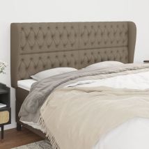 Kopfteil mit Ohren Taupe 203x23x118/128 cm Stoff vidaXL