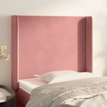 Kopfteil mit Ohren Rosa 103x16x118/128 cm Samt vidaXL