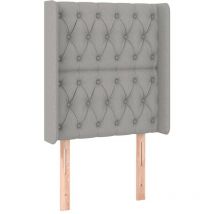 Jinlefu - Kopfteil mit Ohren Hellgrau 83x16x118/128 cm Stoff vidaXL