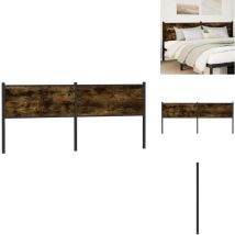 Kopfteil Räuchereiche 190 cm Holzwerkstoff und Stahl - Bettenkopfteil - Holzbettkopf - Kopfteil Braun - Kopfteil Metallisch - Lattenrost Geeignet
