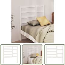 The Living Store Bett-Kopfteil Weiß 96x4x104 cm Massivholz Kiefer - Holzbettkopf - Kiefernholzkopfteil - Weißes Kopfteil - Bettenzubehör