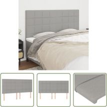 The Living Store Kopfteile 4 Stk. Hellgrau 100x5x78/88 cm Stoff - Bettkopfteile - Betthauptstücke - Kopfteil Hellgrau - Kopfteil Aus Stoff