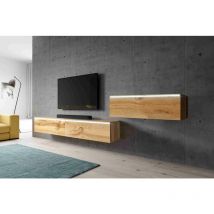 Furnix - Meuble tv bargo iii 300 cm (3x100cm) Lowboard sans led wotan