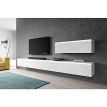 Furnix - Meuble-paroi bargo iv 400 cm (4x100cm) Armoire-paroi avec led blanc