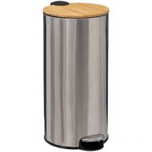 Mülleimer mit bambusdeckel 30l modern color edelstahl - 5five