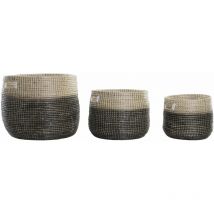 Wedded Basket Set 3 43x43x39 Naturalgrasmaterial Multicolor -Farbfamilienkörbe und Kisten Details