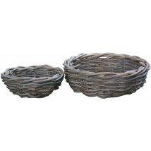 Körbehalter in Wicker Grey Set Set 2 Teile