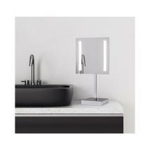 Talos - Kosmetikspiegel beleuchtet mit led - Schminkspiegel Paros 20 x 20 cm - Rasierspiegel mit 3-facher Vergrößerung - zweistufigem